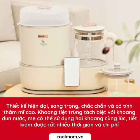 Máy tiệt trùng sấy khô Moaz BéBé tích hợp nấu cháo đun & hâm nước MB-046