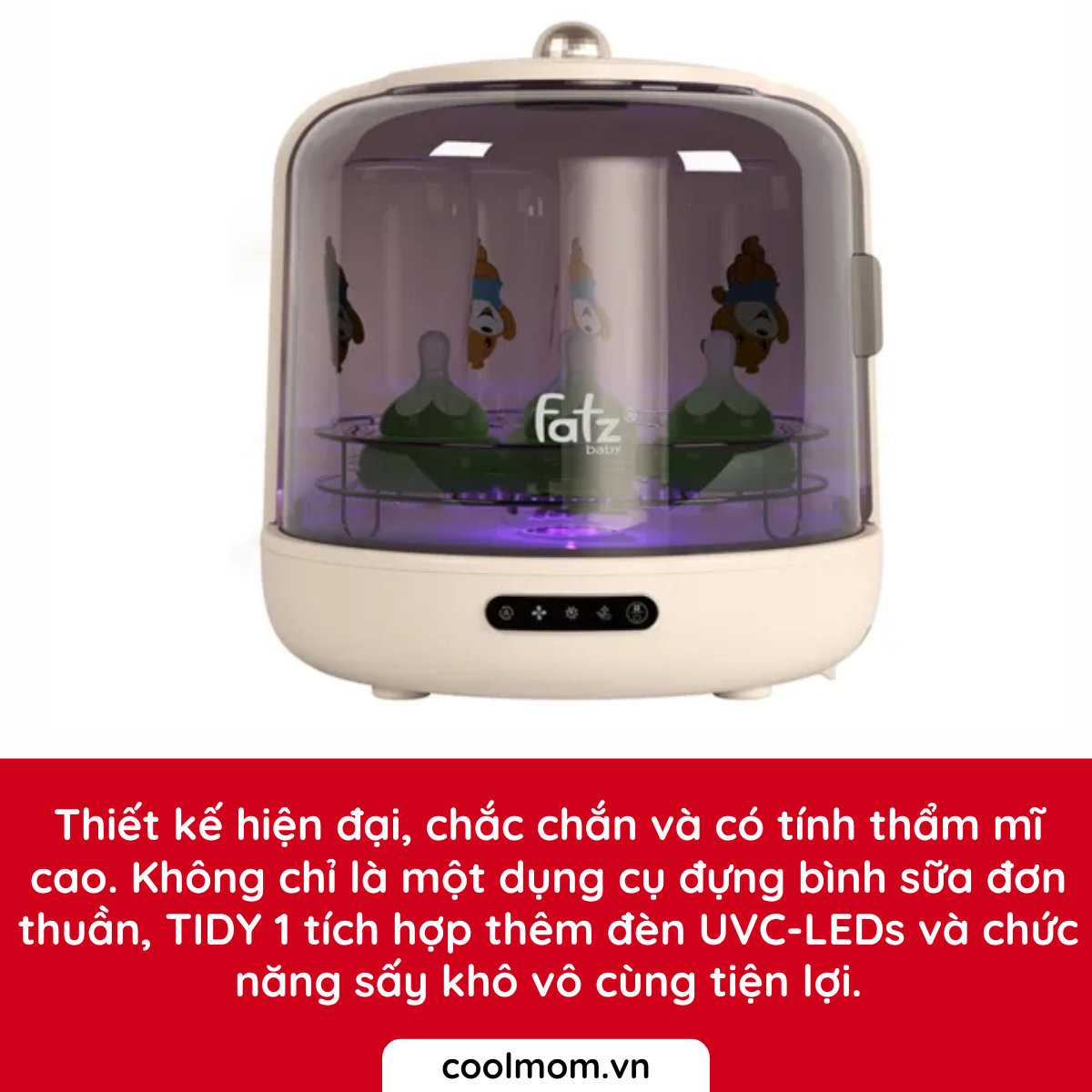 Máy úp bình sữa và tiệt trùng sấy khô UVC FATZBABY TIDY 2 FB4613ZH