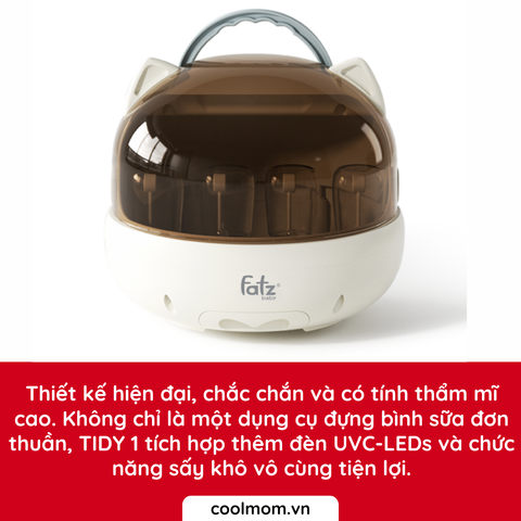 Máy úp bình sữa và tiệt trùng sấy khô UVC FATZBABY TIDY 1 FB4268WM