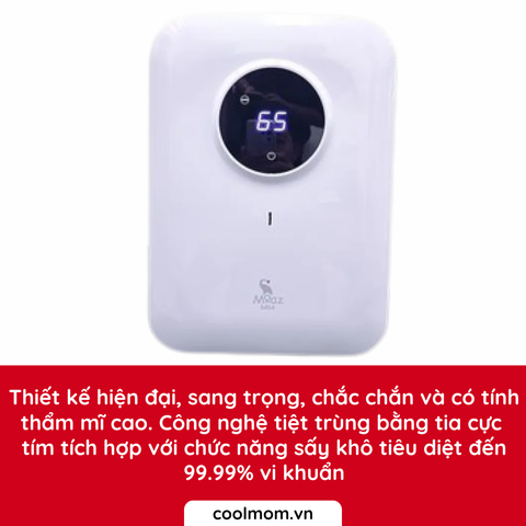 Máy tiệt trùng sấy khô Moaz BéBé UV và bảo quản bình sữa MB-023