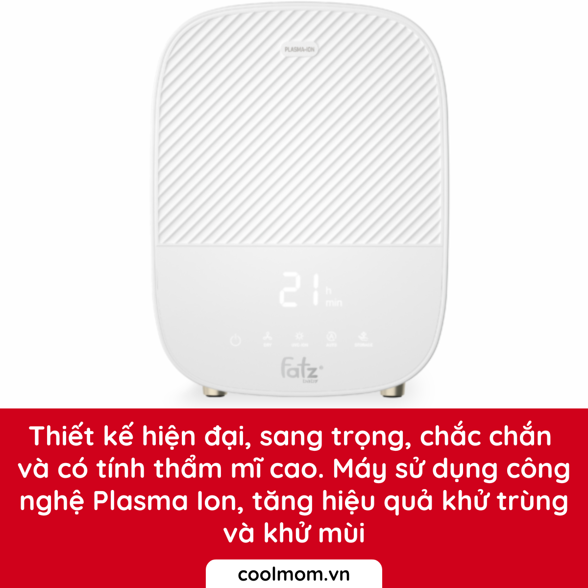 Máy tiệt trùng sấy khô Fatzbaby UVC-LED công nghệ Nano Plasma Ion Fatzbaby PLASMAX 2 FB4791TN