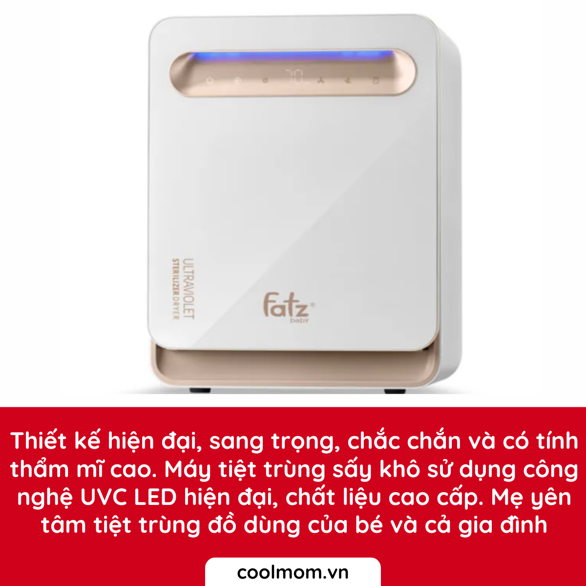 Máy tiệt trùng bình sữa Fatzbaby UVC KING 2 PLUS FB4725BT