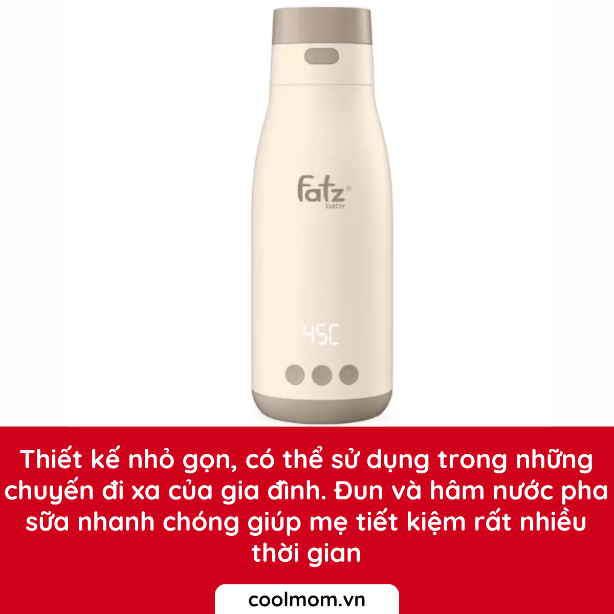 Bình đun và hâm nước pha sữa di động Fatzbaby Mini Smart 3 FB3621FD