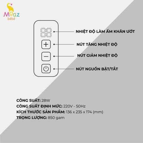 Máy làm ấm khăn ướt Moaz BéBé MB-059