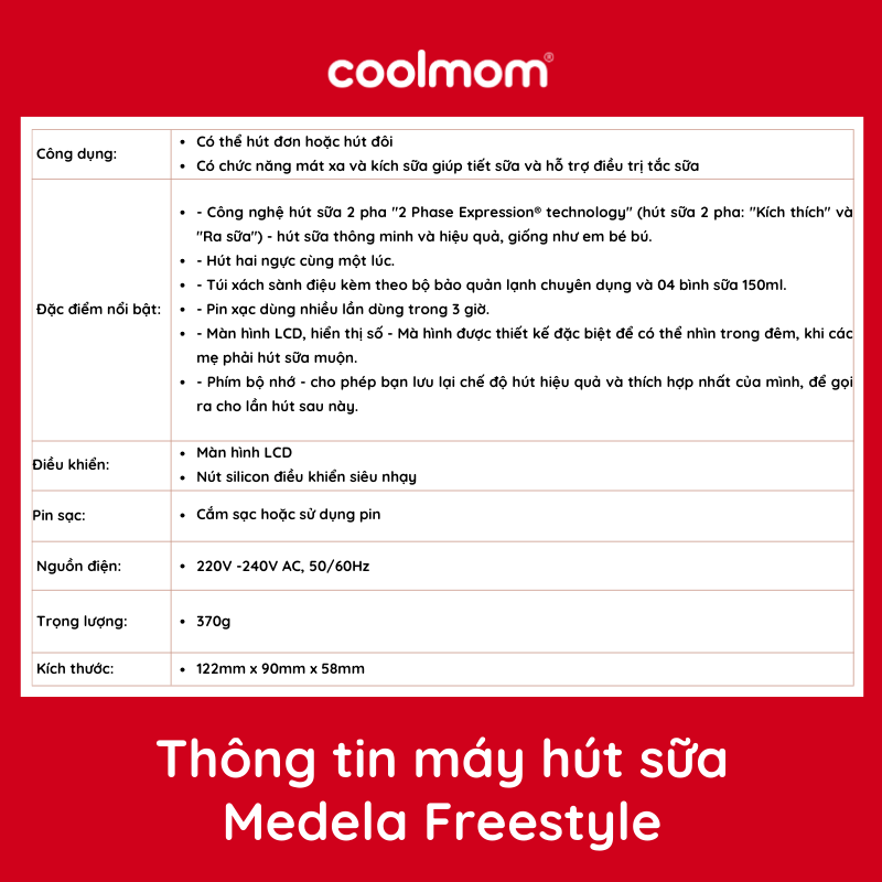 Máy hút sữa điện đôi Medela Freestyle (Thân máy Likenew 98% - Phụ kiện mới 100%)