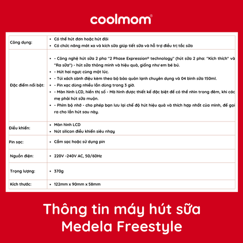 Máy hút sữa điện đôi Medela Freestyle