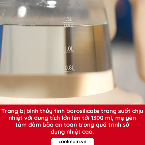 Máy đun và hâm nước pha sữa thủy tinh Fatzbaby HIQUICK 3 FB3702HB