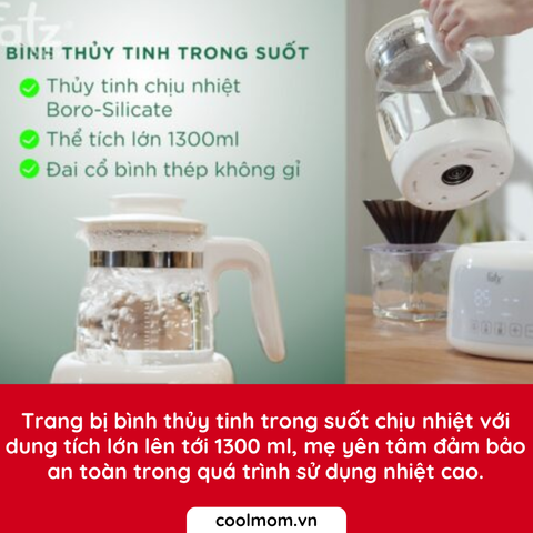 Máy đun nước và hâm nước pha sữa điện tử Fatzbaby QUICK 12 PLUS FB3504HB