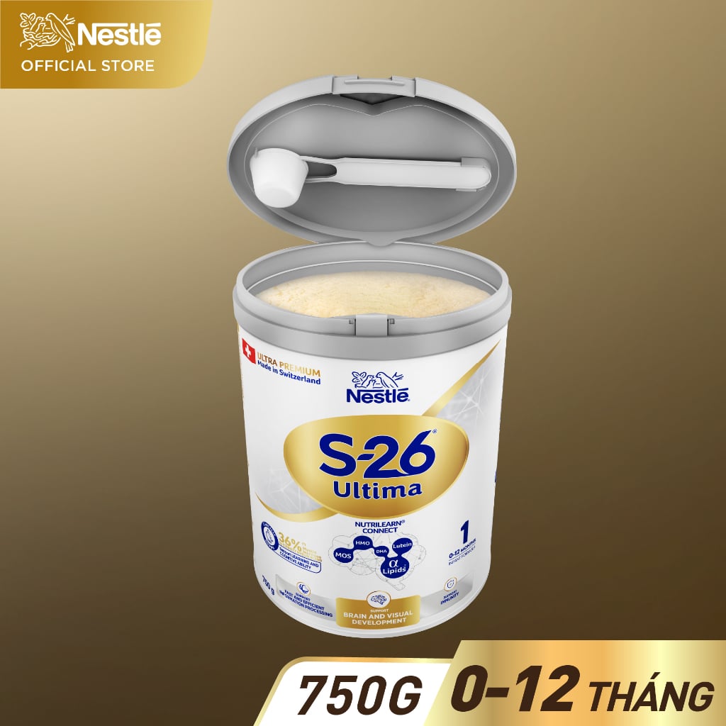 Sữa Bột Nestlé S-26 ULTIMA 1 (S26) 750G từ Thụy Sỹ với hợp chất NUTRILEARN CONNECT chứa Sphingomyelin và DHA