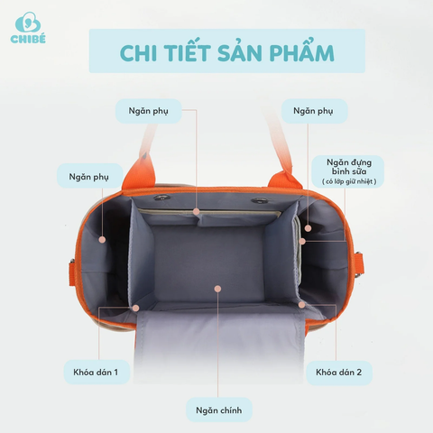 Túi xách bỉm sữa Chibé