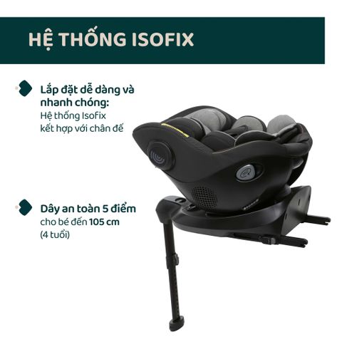 Ghế ô tô Chicco Seat 105 xoay 360˚ ISOFIX