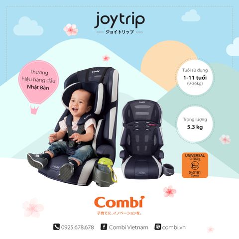 Ghế ngồi ô tô cho bé Combi Joytrip Plus màu New Black