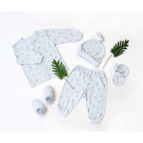 SET sơ sinh dài tay mỏng 5 món MIOMIO