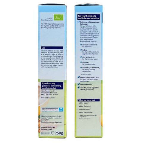 Bột ăn dặm HiPP 250g dinh dưỡng sữa hoa quả nhiệt đới, sữa chua