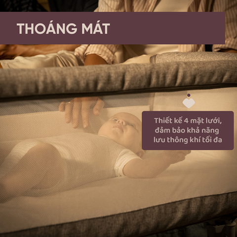 Cũi kề giường đa năng Chicco Next2me Armonia màu be