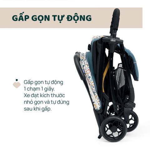 Xe đẩy cho bé Chicco Glee (1 chiều - Màu xanh có hoạ tiết)