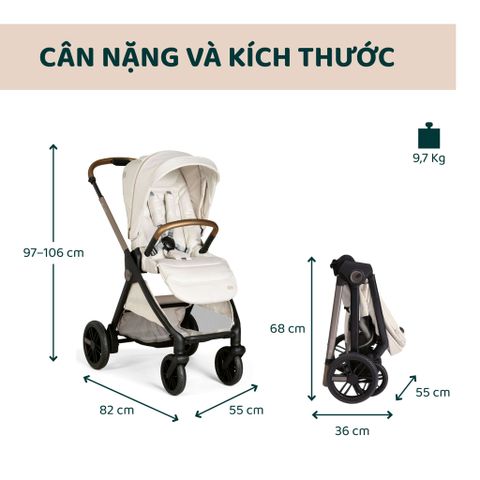 Xe đẩy cho bé Chicco gấp gọn tự động Bellagio (2 chiều- Màu be ánh kim)