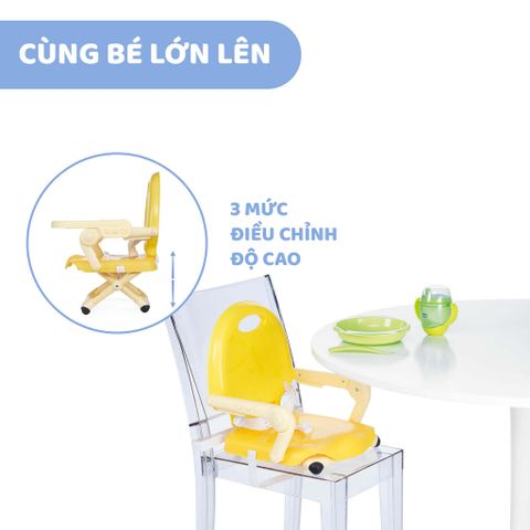 Ghế ăn dặm gấp gọn Chicco Pocket Snack Vàng chanh