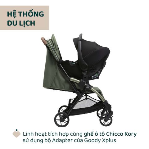 Xe đẩy cho bé Chicco Goody Xplus (1 chiều - Màu Xanh ánh rêu)