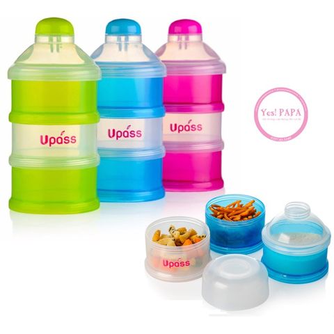 Hộp đựng sữa bột 3 ngăn UPASS có nắp lật UP8010N