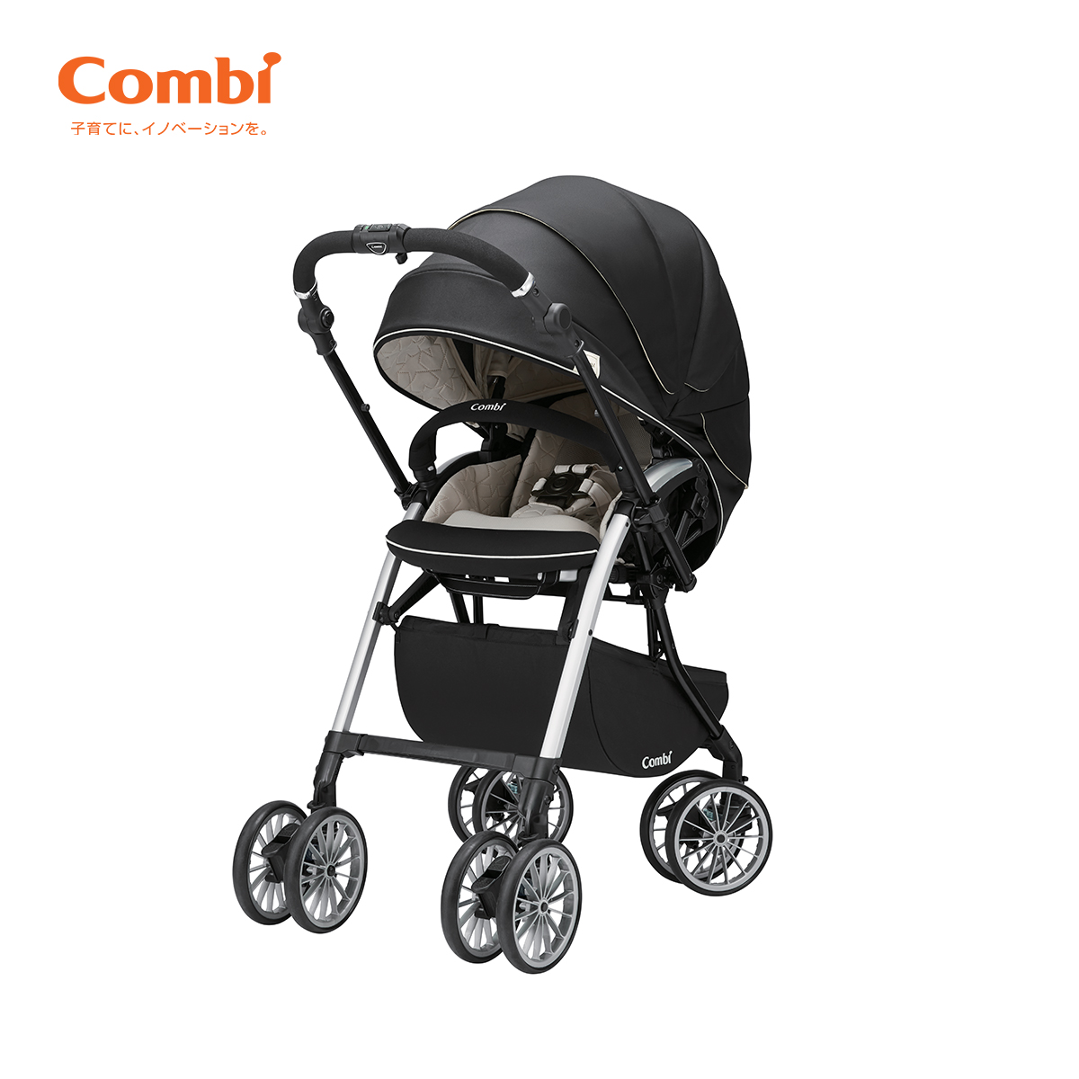 Xe đẩy cho bé Combi Umbretta (2 chiều - Premium New black)