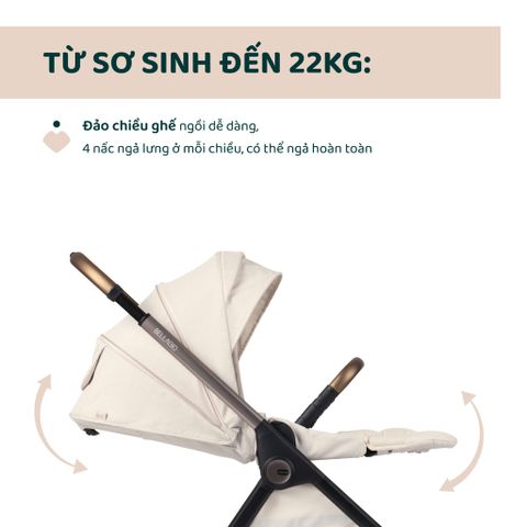 Xe đẩy cho bé Chicco gấp gọn tự động Bellagio (2 chiều- Màu be ánh kim)