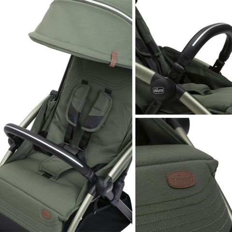 Xe đẩy cho bé Chicco Goody Xplus (1 chiều - Màu Xanh ánh rêu)