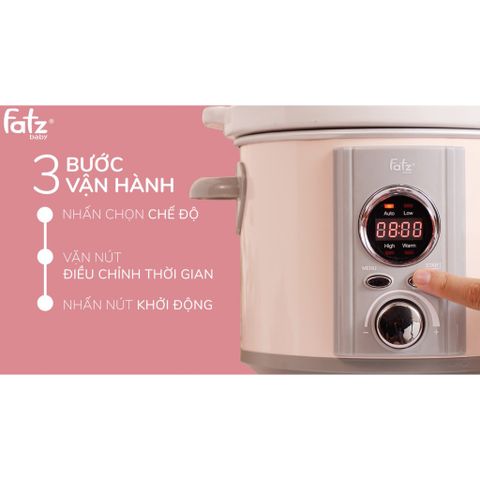 Nồi nấu chậm thông minh hẹn giờ 2,5 lít FATZ BABY SLOW 4 FB9125M