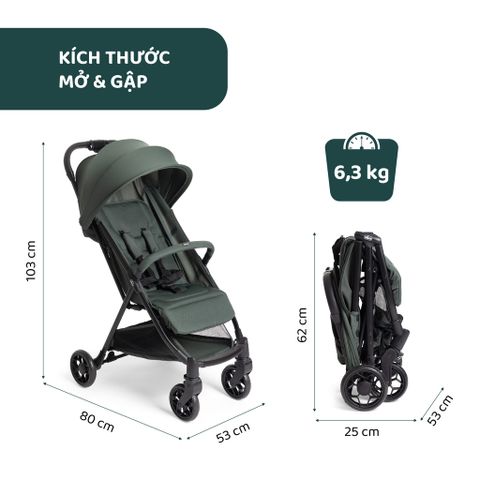 Xe đẩy cho bé Chicco Urbino (1 chiều - Màu xanh rừng thông)