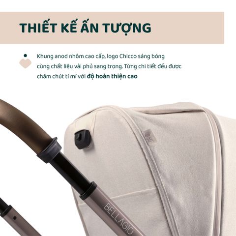 Xe đẩy cho bé Chicco gấp gọn tự động Bellagio (2 chiều- Màu be ánh kim)
