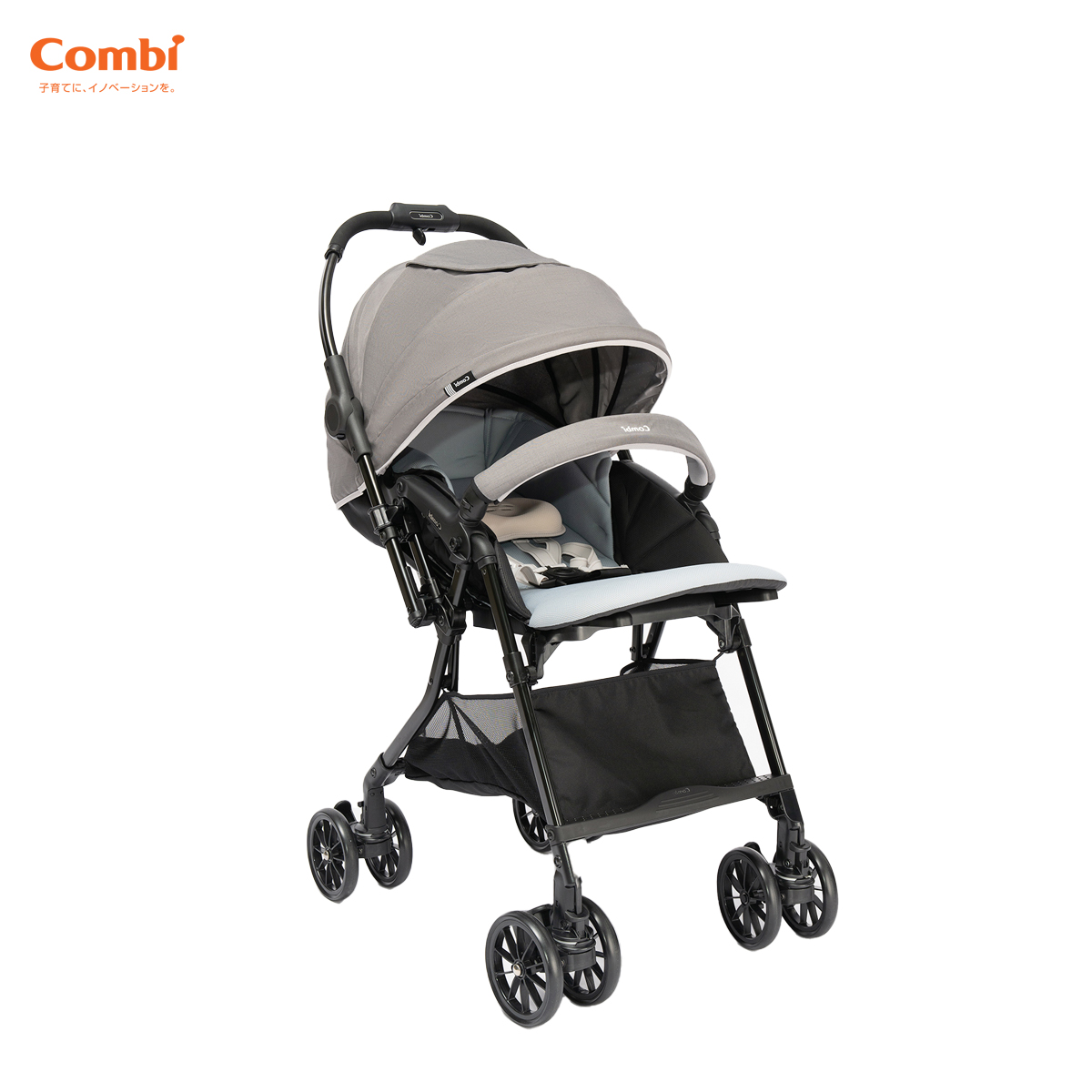 Xe đẩy cho bé Combi Handy 4Cas Compact (2 chiều - Màu ghi)