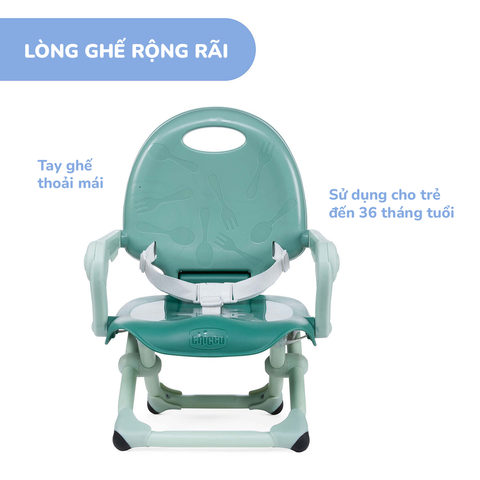 Ghế ăn dặm gấp gọn Chicco Pocket Snack Xanh bạc hà