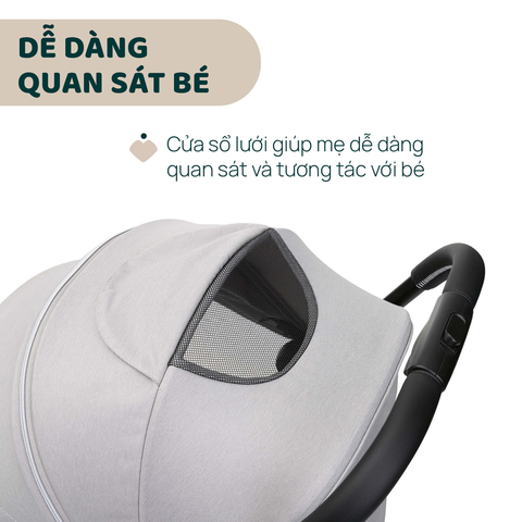 Xe đẩy cho bé Chicco Goody Xplus (1 chiều - Màu Xám ngọc trai)