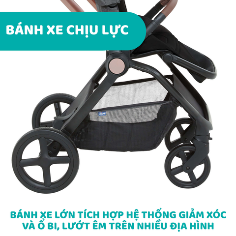 Xe đẩy cho bé Chicco Premium Mysa - Màu Đen Satin
