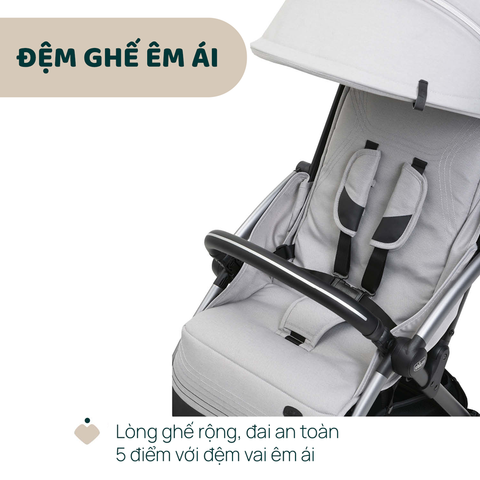 Xe đẩy cho bé Chicco Goody Xplus (1 chiều - Màu Xám ngọc trai)