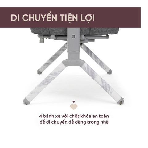 Cũi kề giường đa năng Chicco Next2me Armonia màu ghi