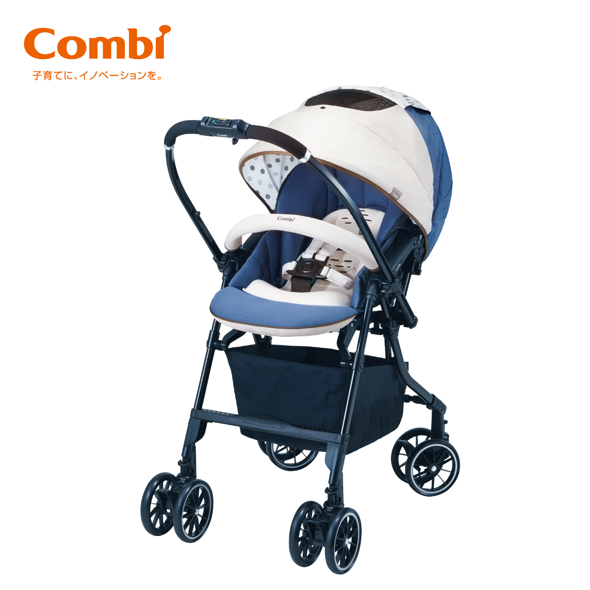 Xe đẩy cho bé Combi Mechacal Handy (2 chiều - Màu Xanh Marine)