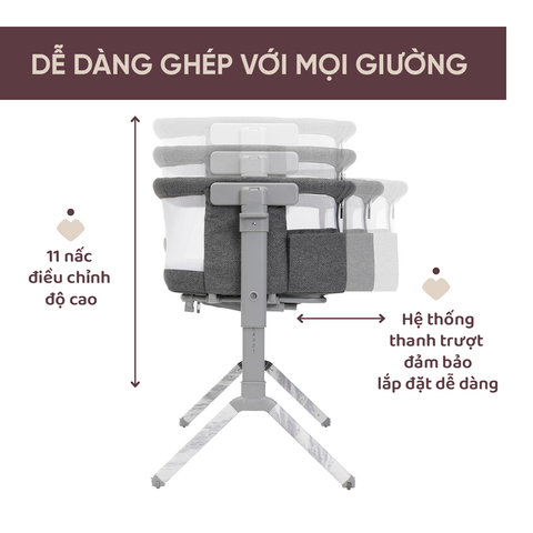 Cũi kề giường đa năng Chicco Next2me Armonia màu be