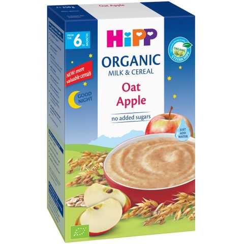 Bột ăn dặm HiPP 250g chúc ngủ ngon dinh dưỡng sữa yến mạch, táo tây