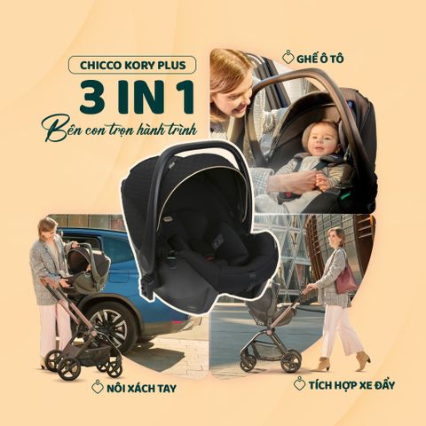Ghế ô tô Chicco Kory Plus 3 trong 1 - Màu đen satin
