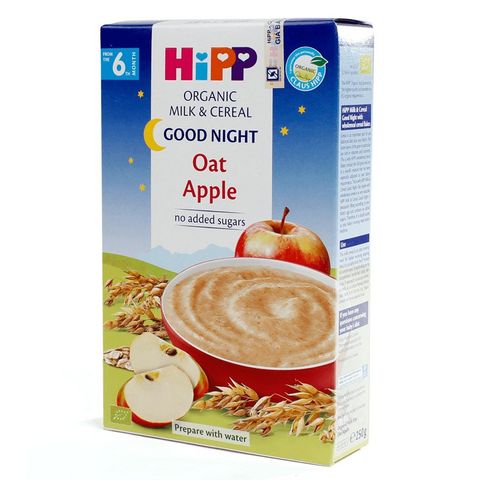 Bột ăn dặm HiPP 250g chúc ngủ ngon dinh dưỡng sữa yến mạch, táo tây