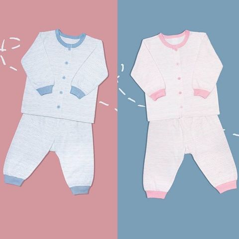 Bộ sơ sinh dài tay Miomio cài giữa họa tiết Sọc mỏng mát