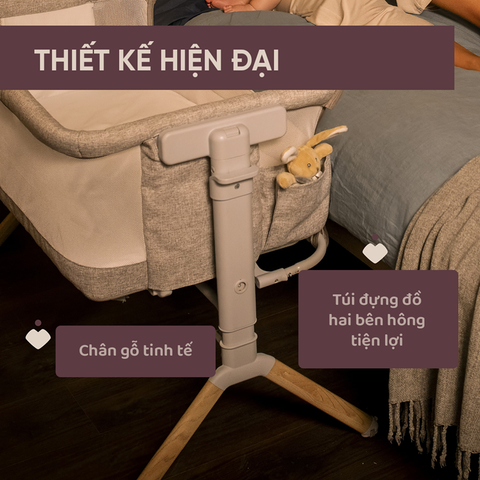Cũi kề giường đa năng Chicco Next2me Armonia màu be