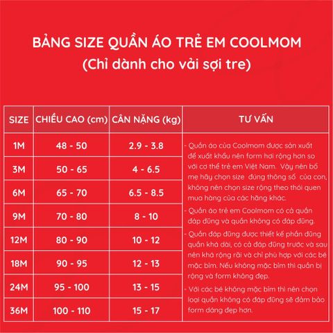 Bộ dài tay cài lệch Coolmom chất liệu sợi tre cao cấp CM-0021