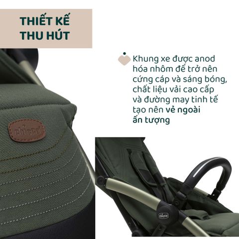 Xe đẩy cho bé Chicco Goody Xplus (1 chiều - Màu Xanh ánh rêu)