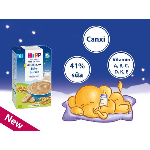 Bột ăn dặm HiPP 250g chúc ngủ ngon dinh dưỡng sữa bích quy
