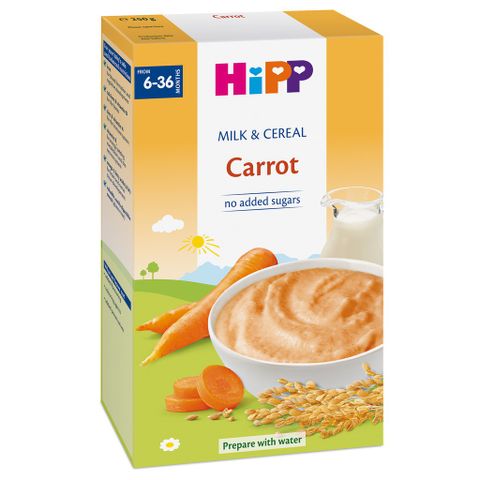 Bột ăn dặm HiPP 250g dinh dưỡng sữa và rau củ (Cà rốt)
