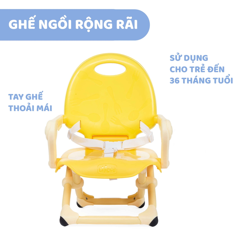 Ghế ăn dặm gấp gọn Chicco Pocket Snack Vàng chanh