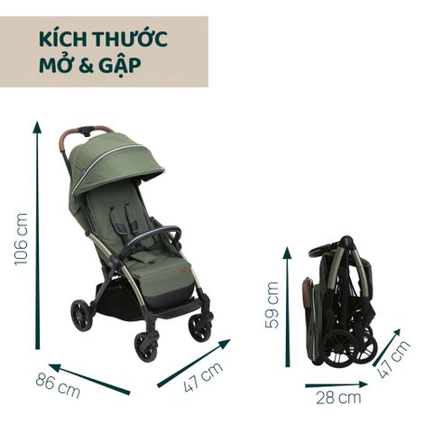 Xe đẩy cho bé Chicco Goody Xplus (1 chiều - Màu Xanh ánh rêu)