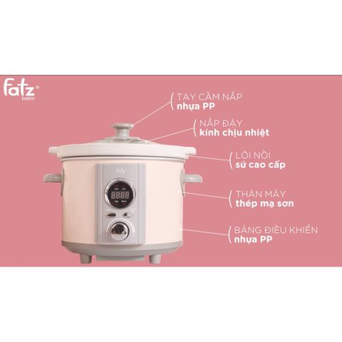 Nồi nấu chậm thông minh hẹn giờ 2,5 lít FATZ BABY SLOW 4 FB9125M